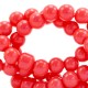 Opaque glass beads 4mm Coral red
